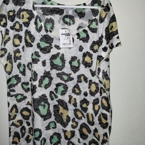Charlotte Russe Chettah Print T Shirt Size XS